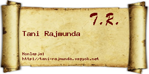 Tani Rajmunda névjegykártya
